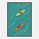 Dark wood frame A1 (59.4 x 84.1 cm) - "Drift and Dream" Surf Print | Minimal Coastal Wall Art - Play By Print