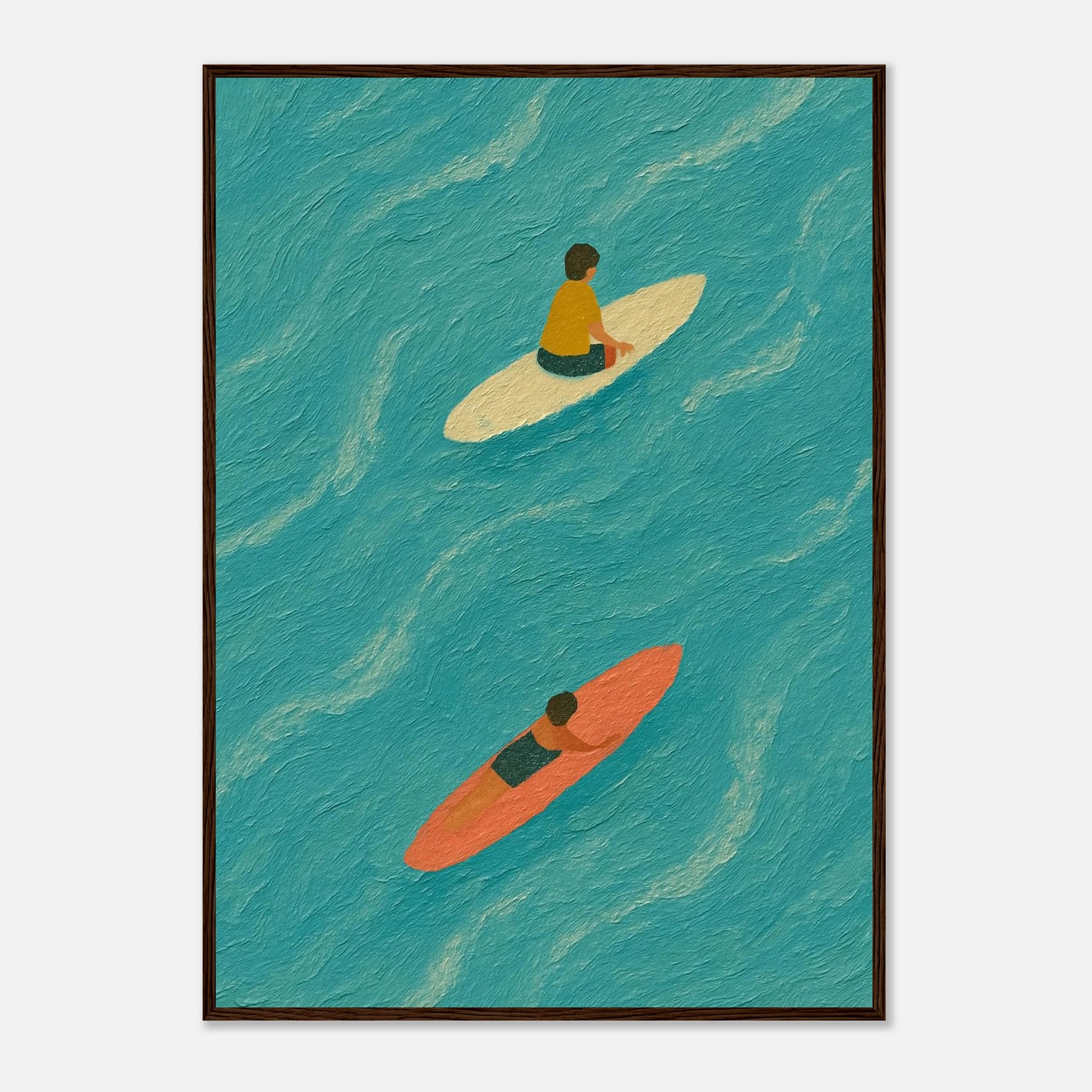 Dark wood frame A1 (59.4 x 84.1 cm) - "Drift and Dream" Surf Print | Minimal Coastal Wall Art - Play By Print