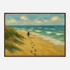 Dark wood frame A1 (59.4 x 84.1 cm) - “Coastal Solitude” | Peaceful Beach Walk - Play By Print