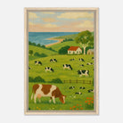 Wood frame 40x60 cm 16x24″ - Coastal Dairy Farm – Country Landscape Canvas Wall Art - Play By Print
