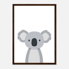Dark wood frame - Koala – Minimalist Australian Animal Art Print | Calming Nursery & Playroom Wall Poster - Play By Print