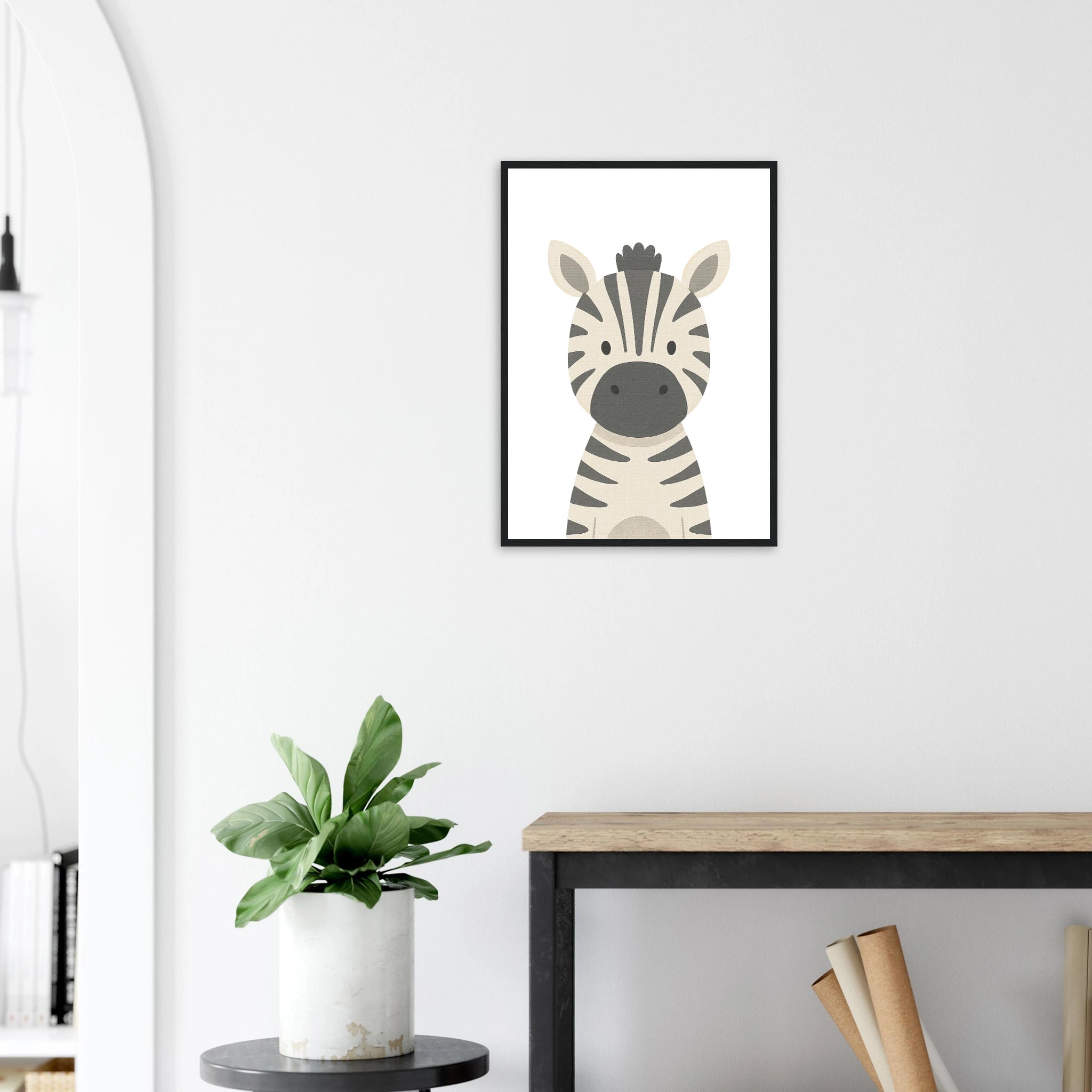 # all-groups - Zebra – Minimalist Safari Animal Art Print | Monochrome Nursery or Kids’ Poster - Play By Print