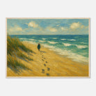 Wood frame A1 (59.4 x 84.1 cm) - “Coastal Solitude” | Peaceful Beach Walk - Play By Print