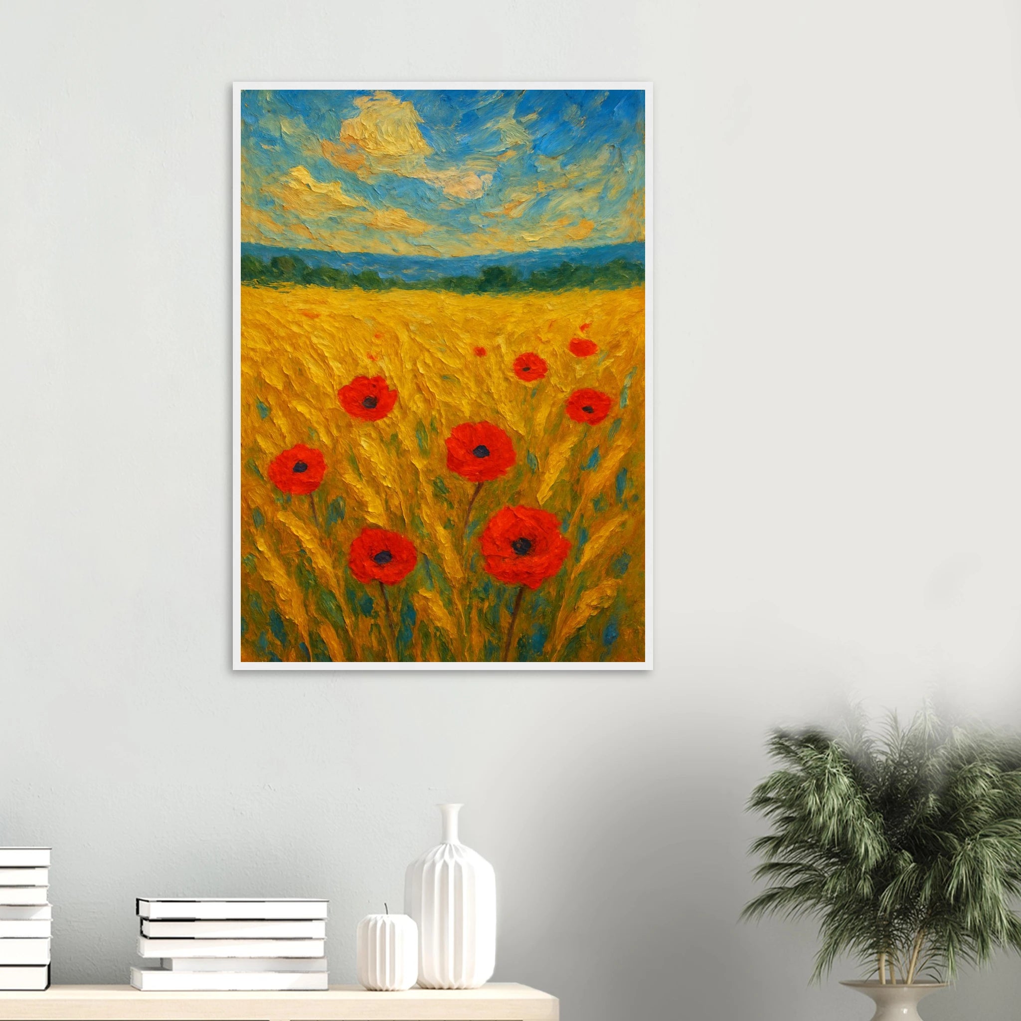 # all-groups - Golden Poppy Field Print | Vibrant Impressionist Landscape - Play By Print