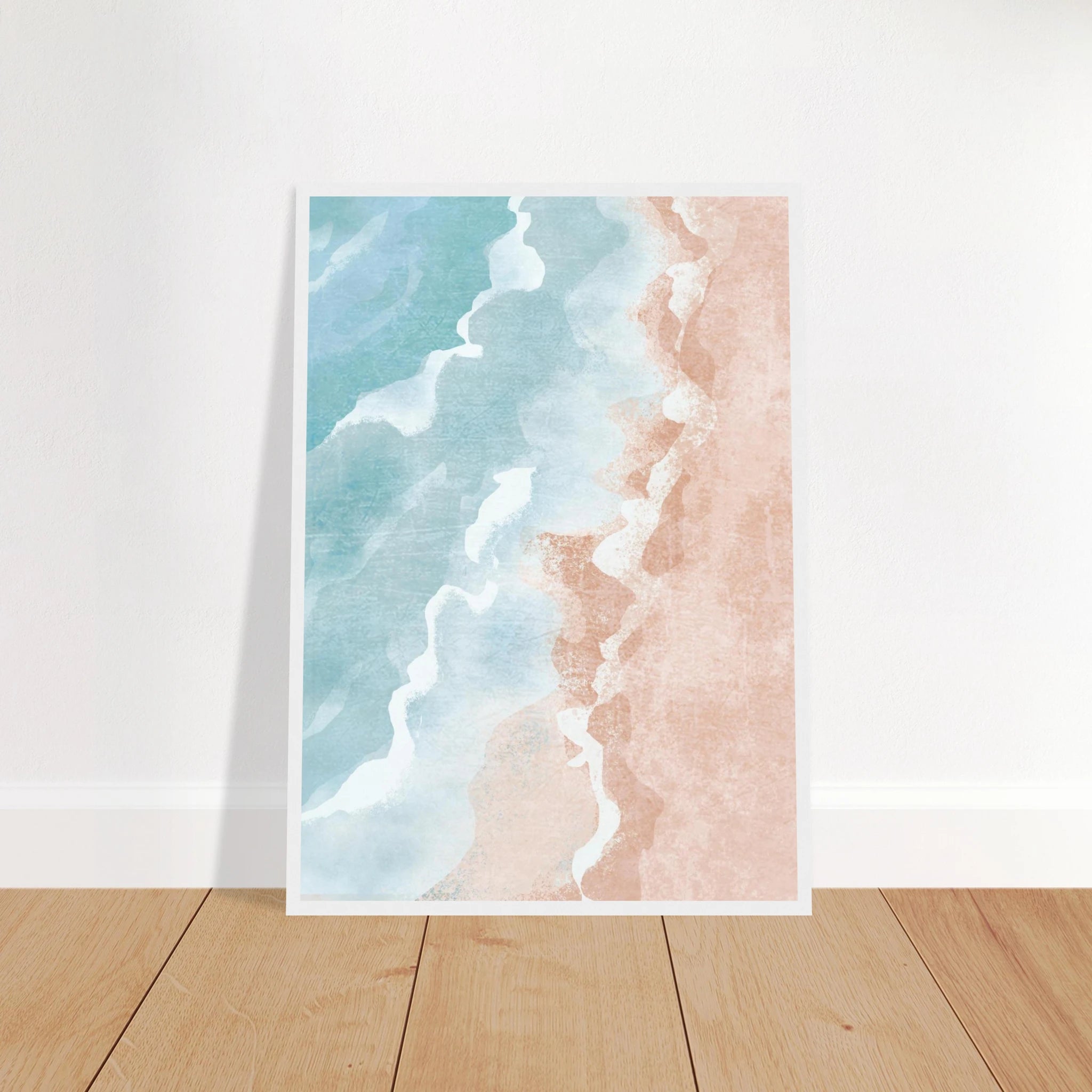 # all-groups - Pastel Shoreline – Soft Coastal Abstract Watercolour Art Print - Daisy