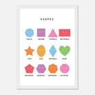 White frame - Smiling Shapes Poster – Educational Shape Chart for Kids by Elena - Elena