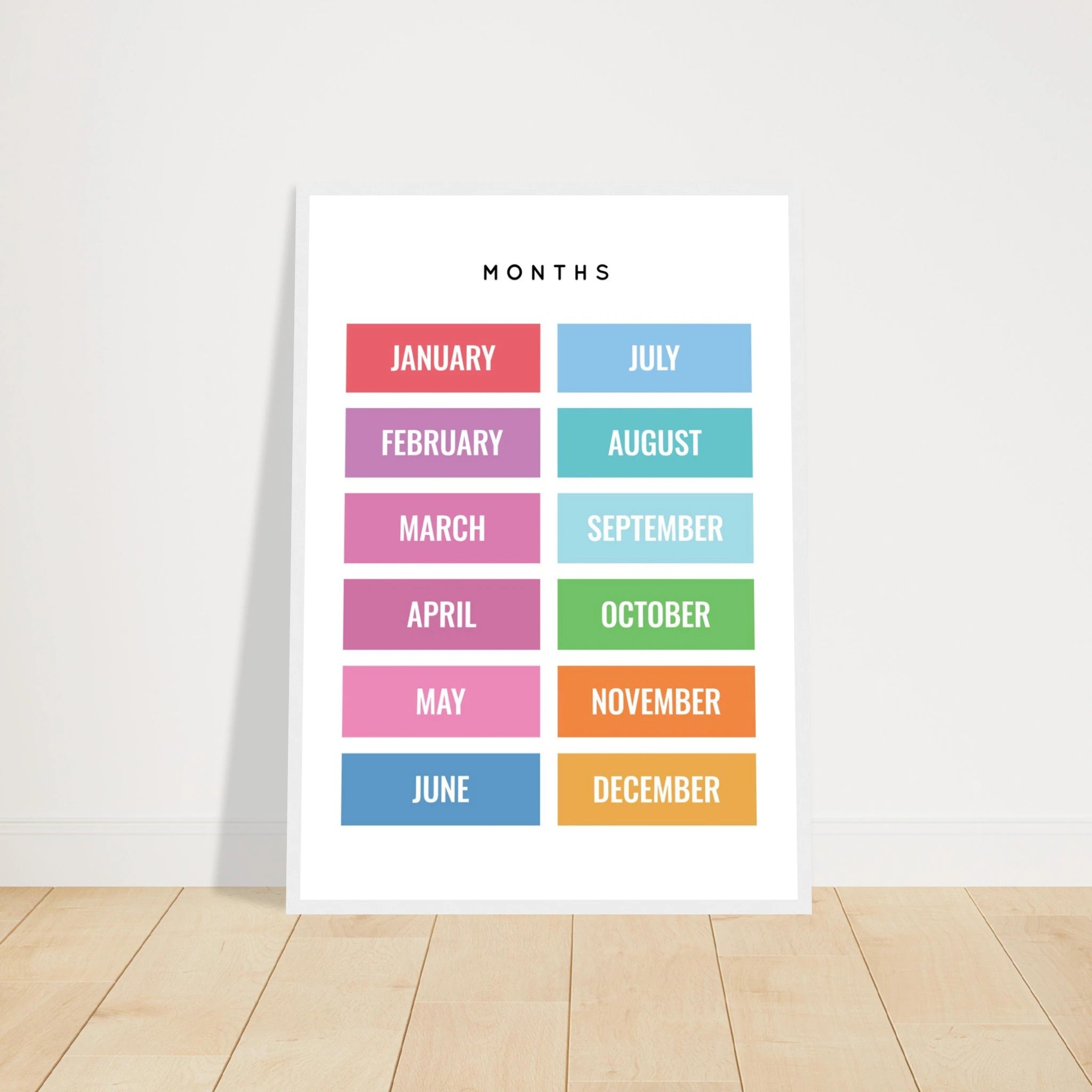 # all-groups - Months of the Year Poster – Bright & Colourful Educational Print for Kids - Elena
