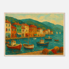 Wood frame A2 (42 x 59.4 cm) - Harbour Harmony – Mediterranean Village Wall Art Print - Play By Print