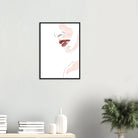 # all-groups - Bite Me – Minimal Lips & Cherry Line Art Print - Play By Print