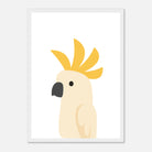 White frame - Cockatoo – Minimalist Bird Art Print | Australian Animal Poster for Nursery or Home - Play By Print