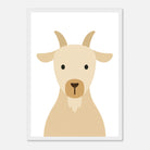 White frame - Goat – Minimalist Farm Animal Art Print | Nursery or Classroom Wall Poster - Play By Print