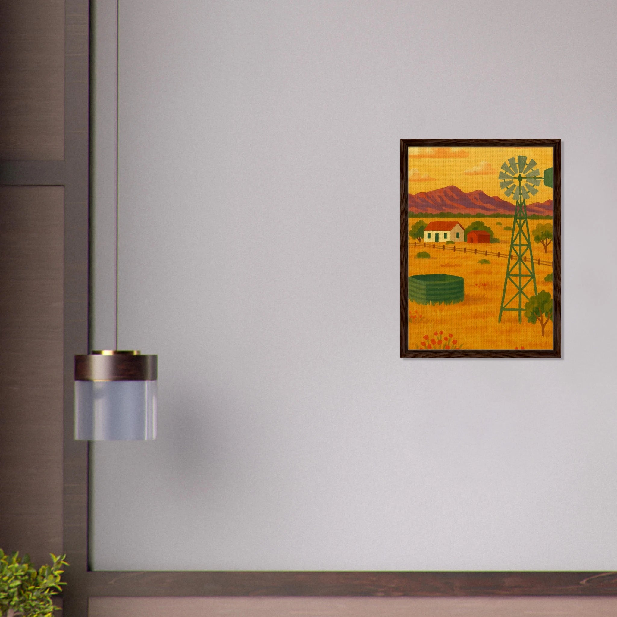 # all-groups - Outback Windmill Landscape Canvas Wall Art - Play By Print