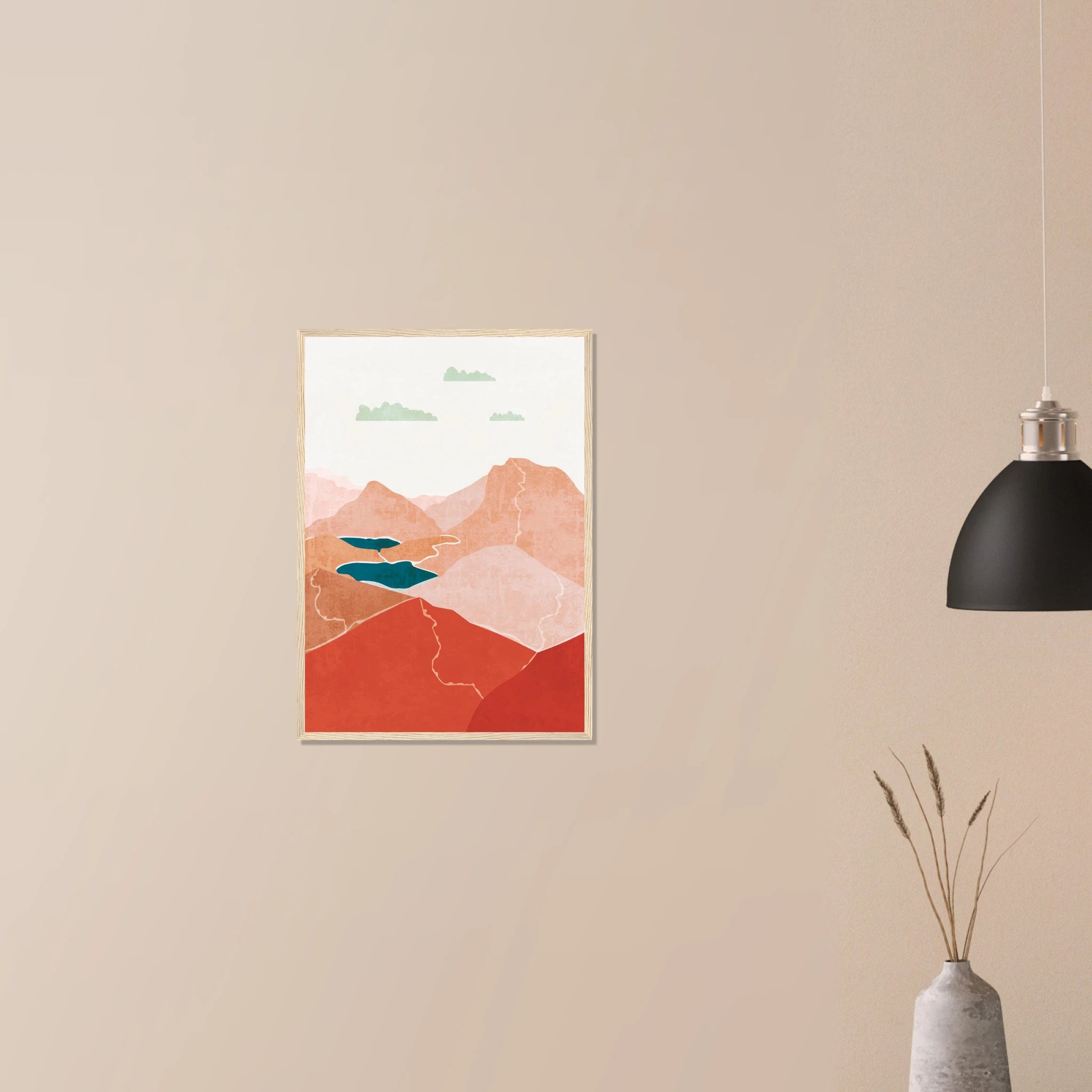 # all-groups - Terracotta Peaks – Abstract Mountain Landscape Print by Daisy - Daisy