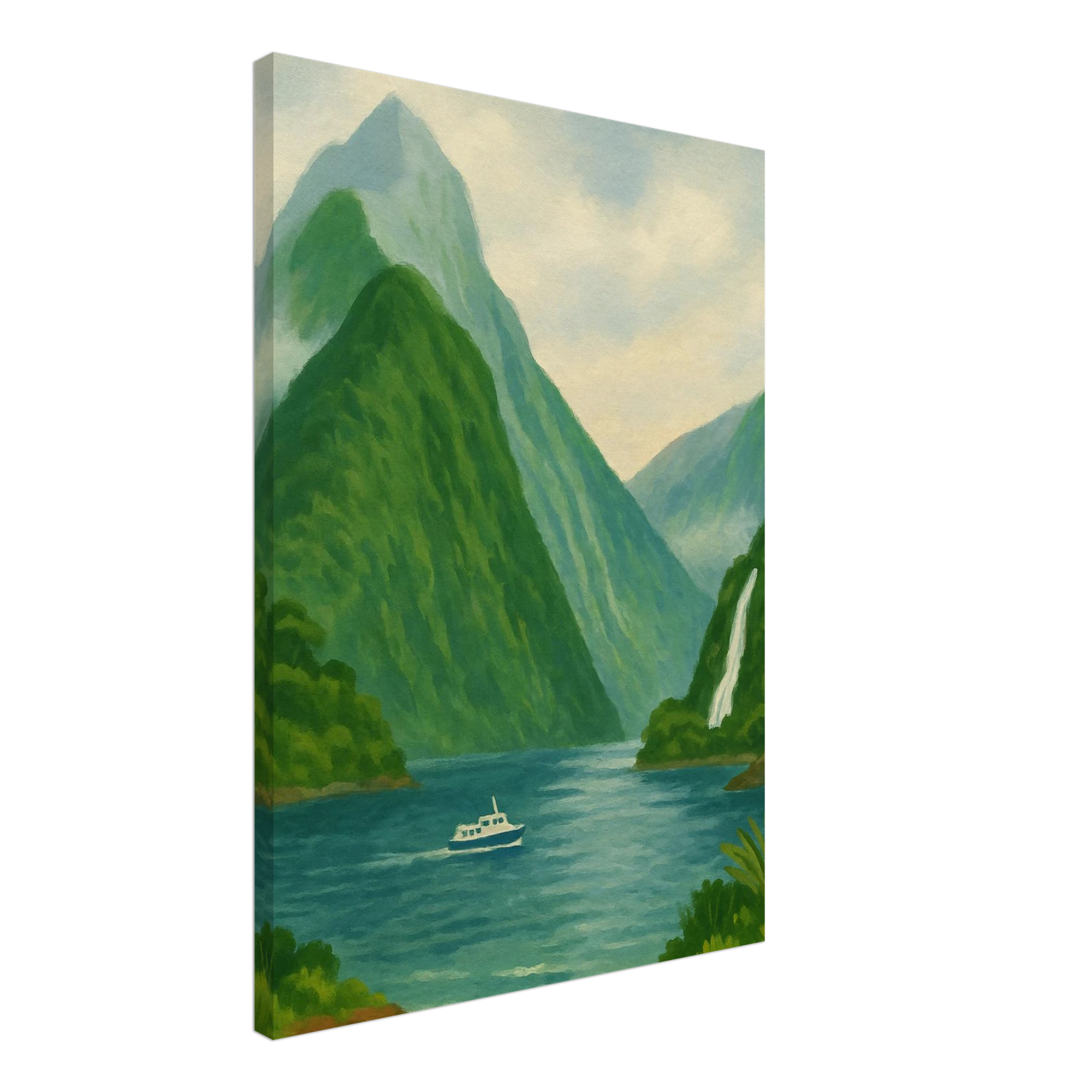 Canvas 50x70 cm 20x28″ - Milford Sound Serenity – New Zealand Fiord Canvas Wall Art - Play By Print