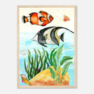 Wood frame - Underwater Friends – Tropical Fish Watercolour Print 🐟🌿 - Play By Print
