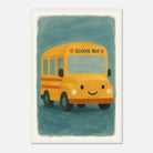 White frame 40x60 cm 16x24″ - Happy School Bus – Whimsical Nursery Art Print - Play By Print