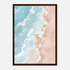 Dark wood frame - Pastel Shoreline – Soft Coastal Abstract Watercolour Art Print - Daisy