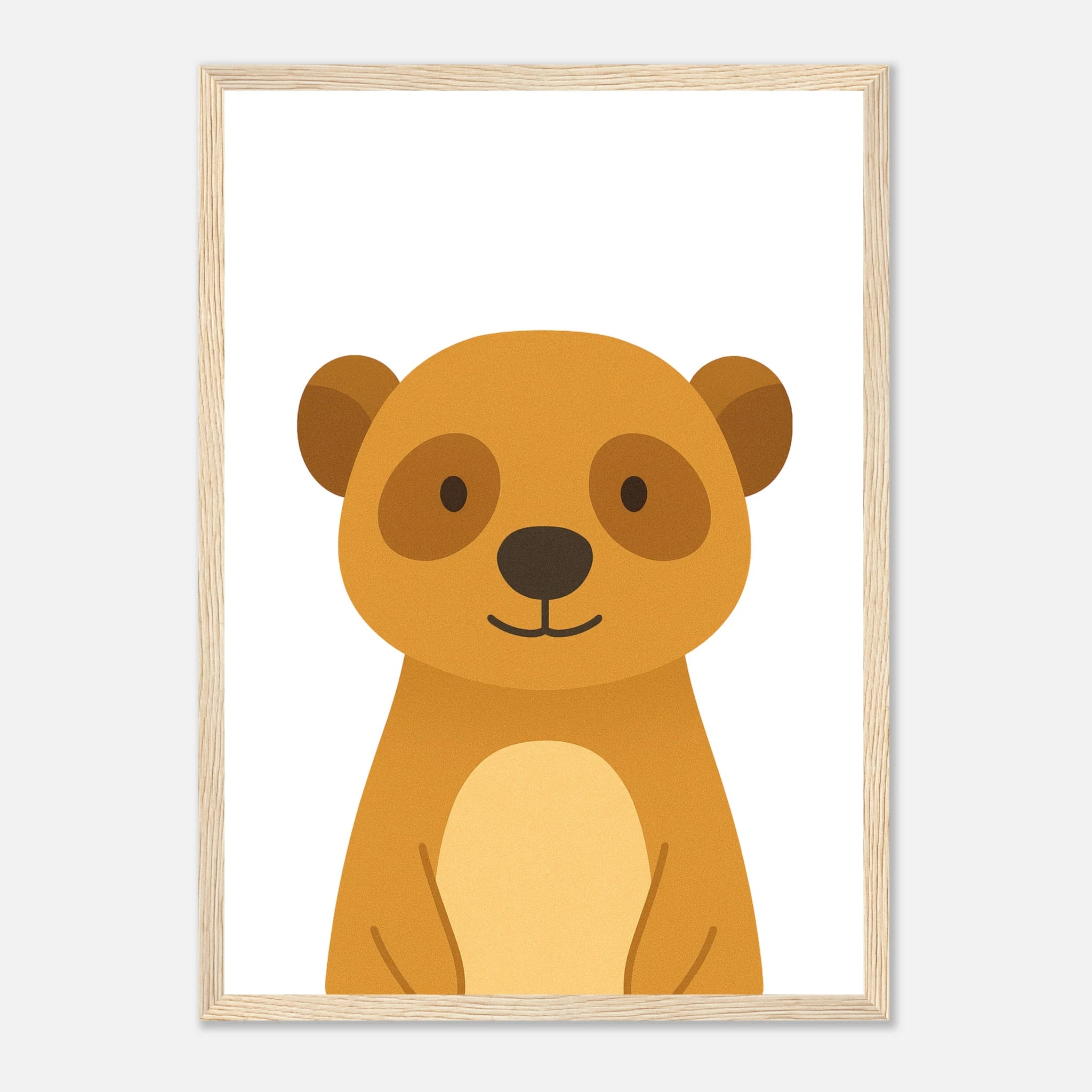 Wood frame - Meerkat Nursery Print – Safari Wall Art for Kids - Play By Print