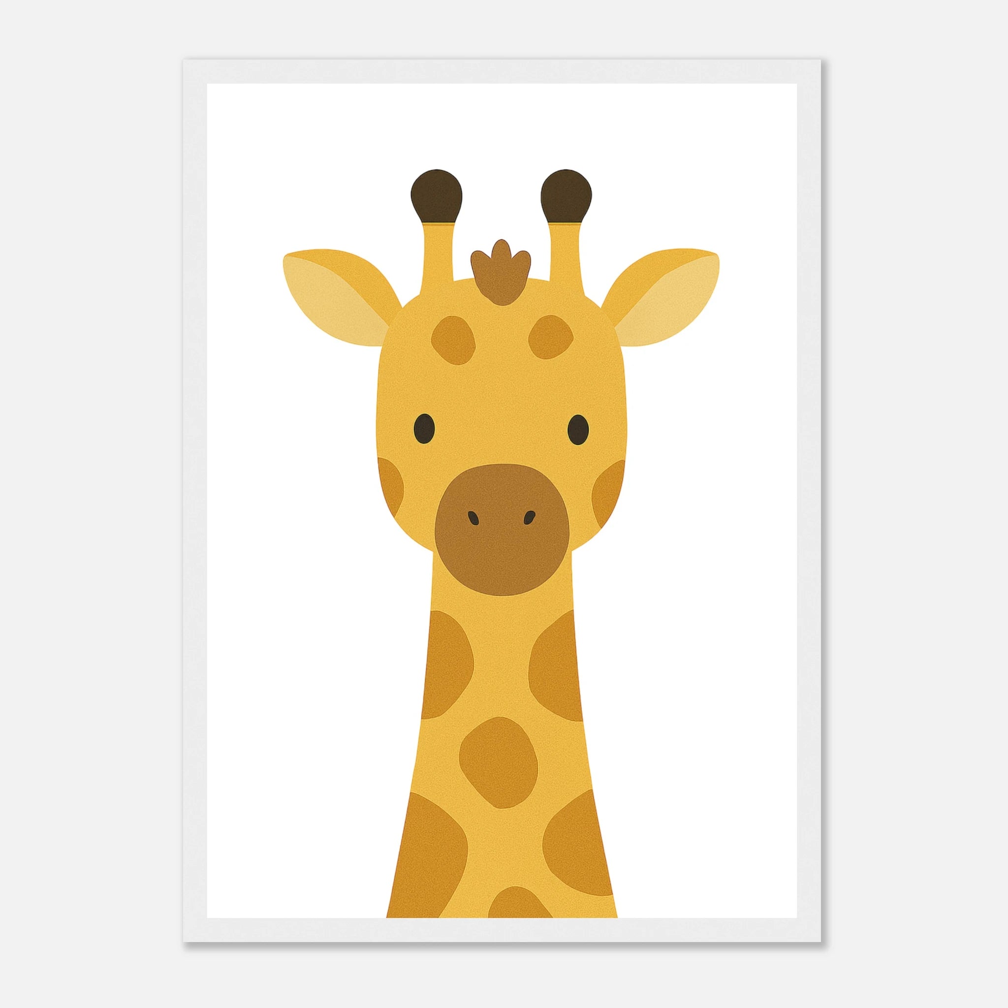 White frame - Giraffe – Minimalist Animal Art Print | Safari Nursery or Kids' Room Poster - Play By Print