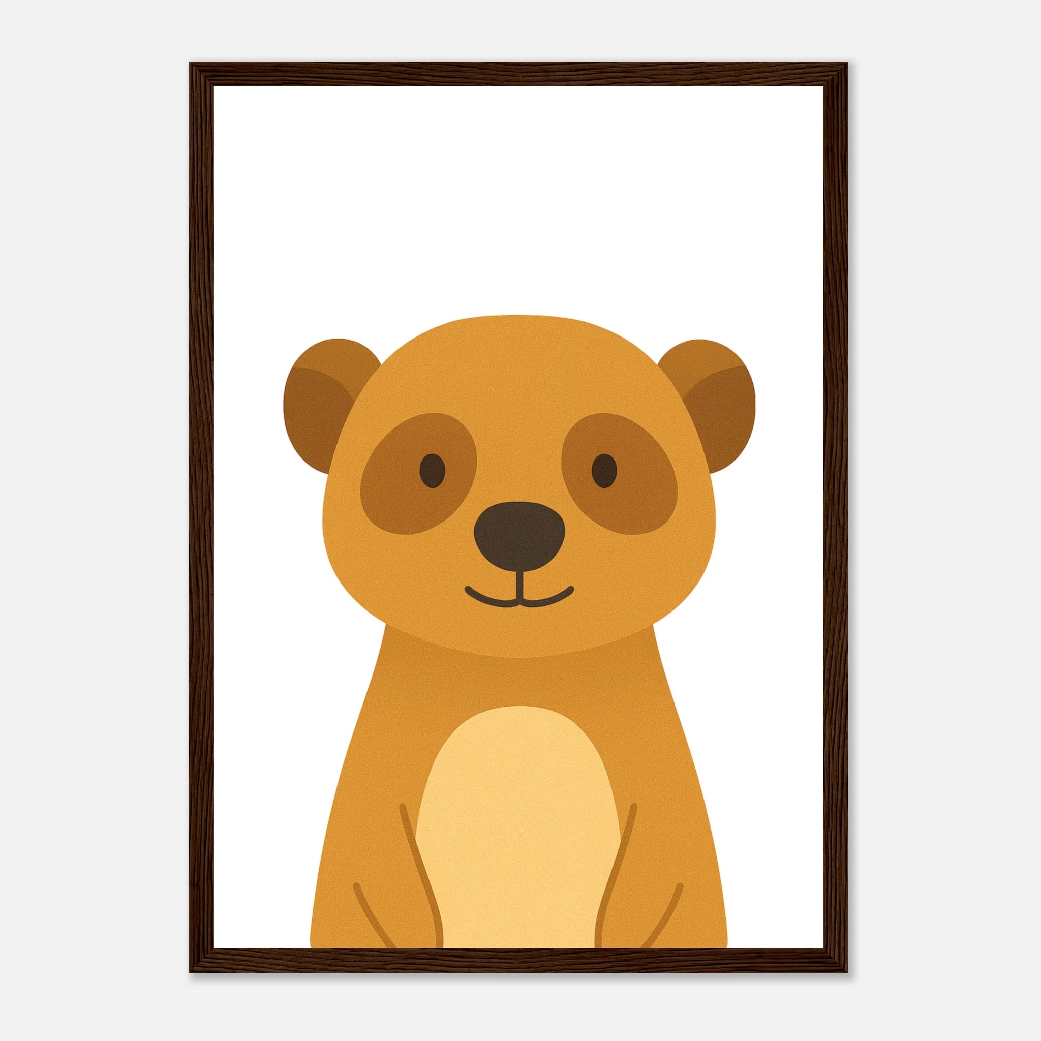 Dark wood frame - Meerkat Nursery Print – Safari Wall Art for Kids - Play By Print