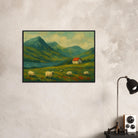 # all-groups - Hillside Haze – Countryside Sheep & Cottage Wall Art Print - Play By Print