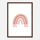 Dark wood frame - Boho Pink Rainbow Wall Art - Jerin