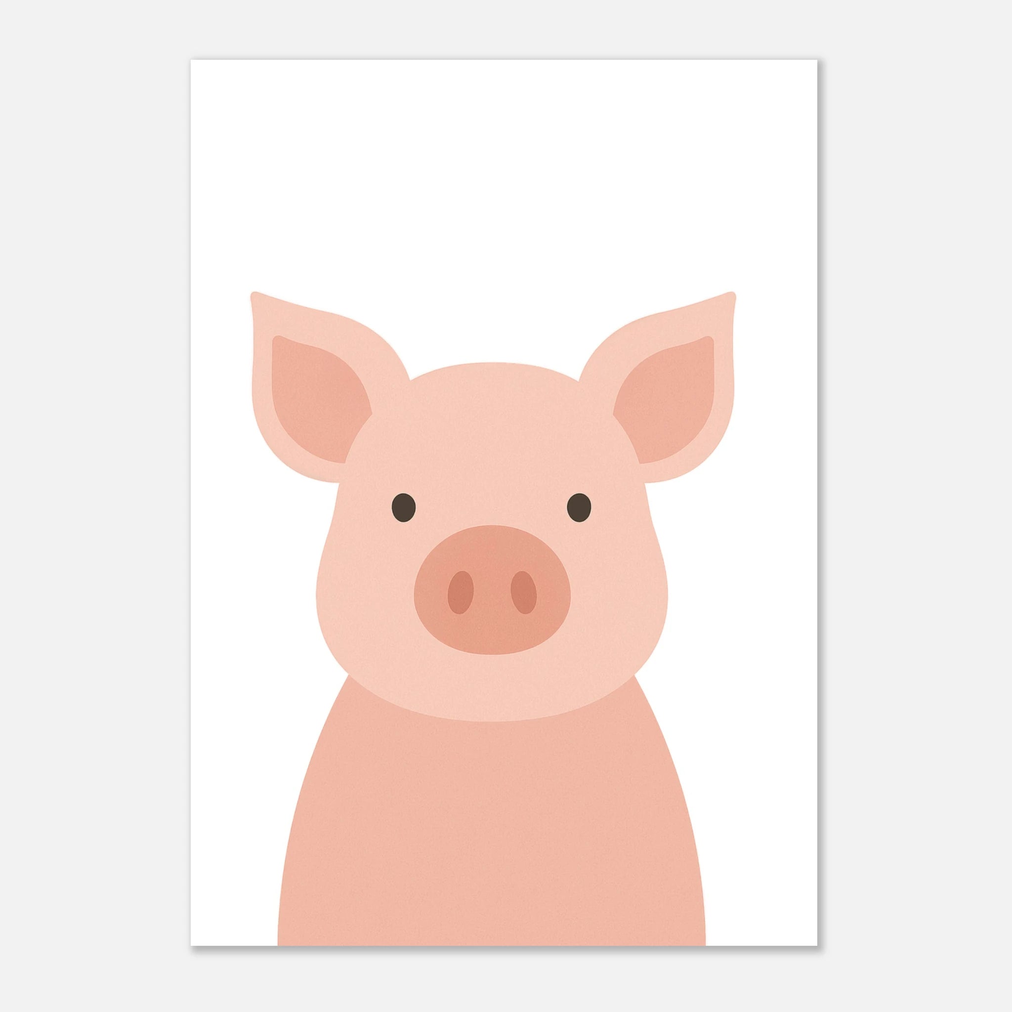 Unframed - Pig – Minimalist Farm Animal Art Print - Play By Print