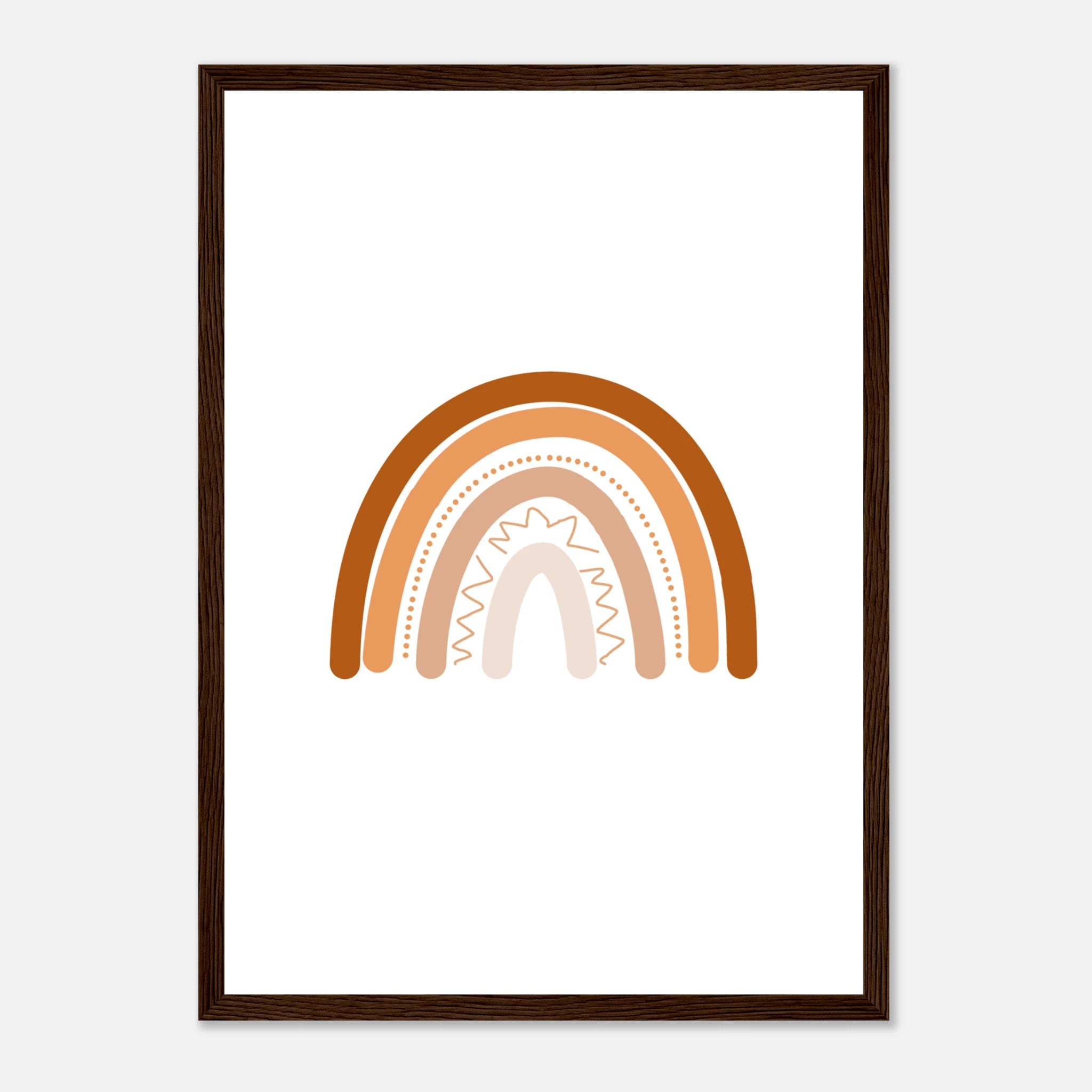 Dark wood frame - Earthy Rust Boho Rainbow Wall Art - Jerin