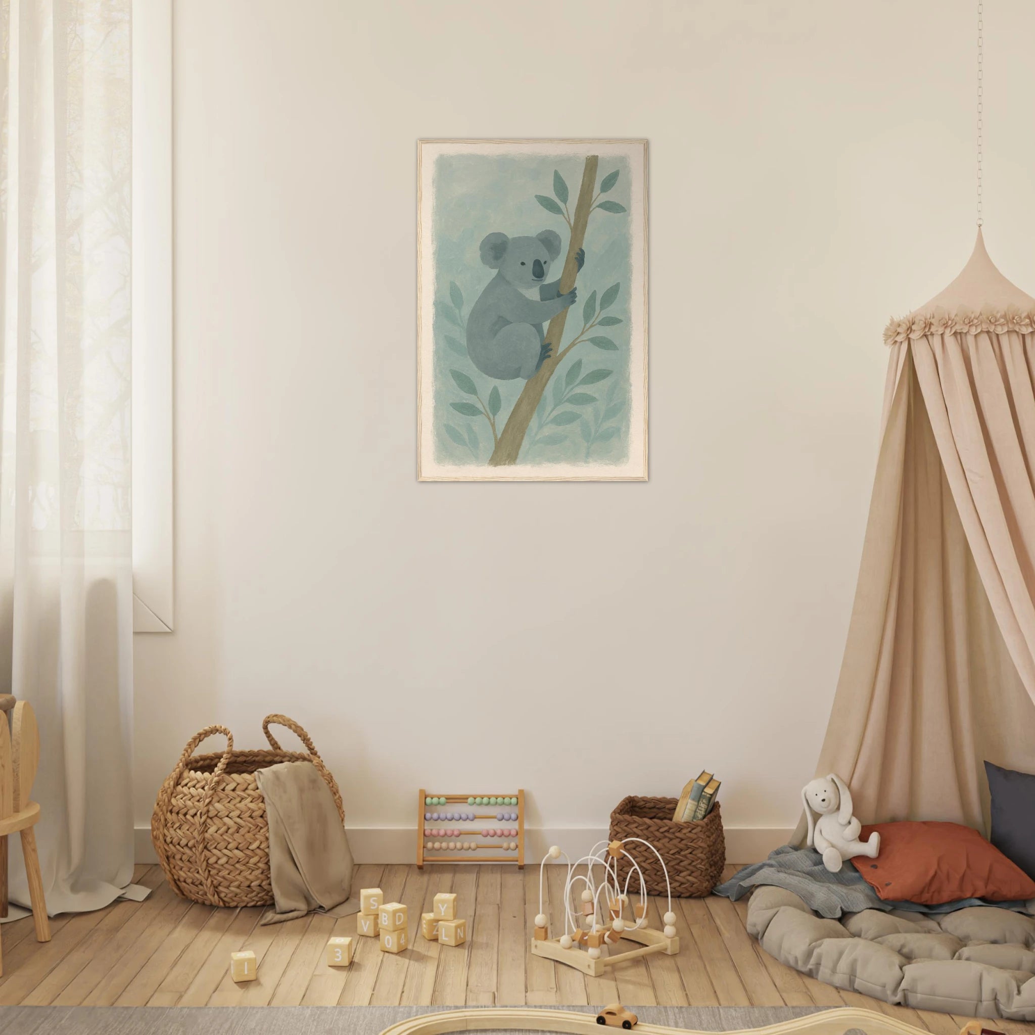# all-groups - Cuddly Koala in the Eucalypts – Australian Nursery Art Print - Play By Print