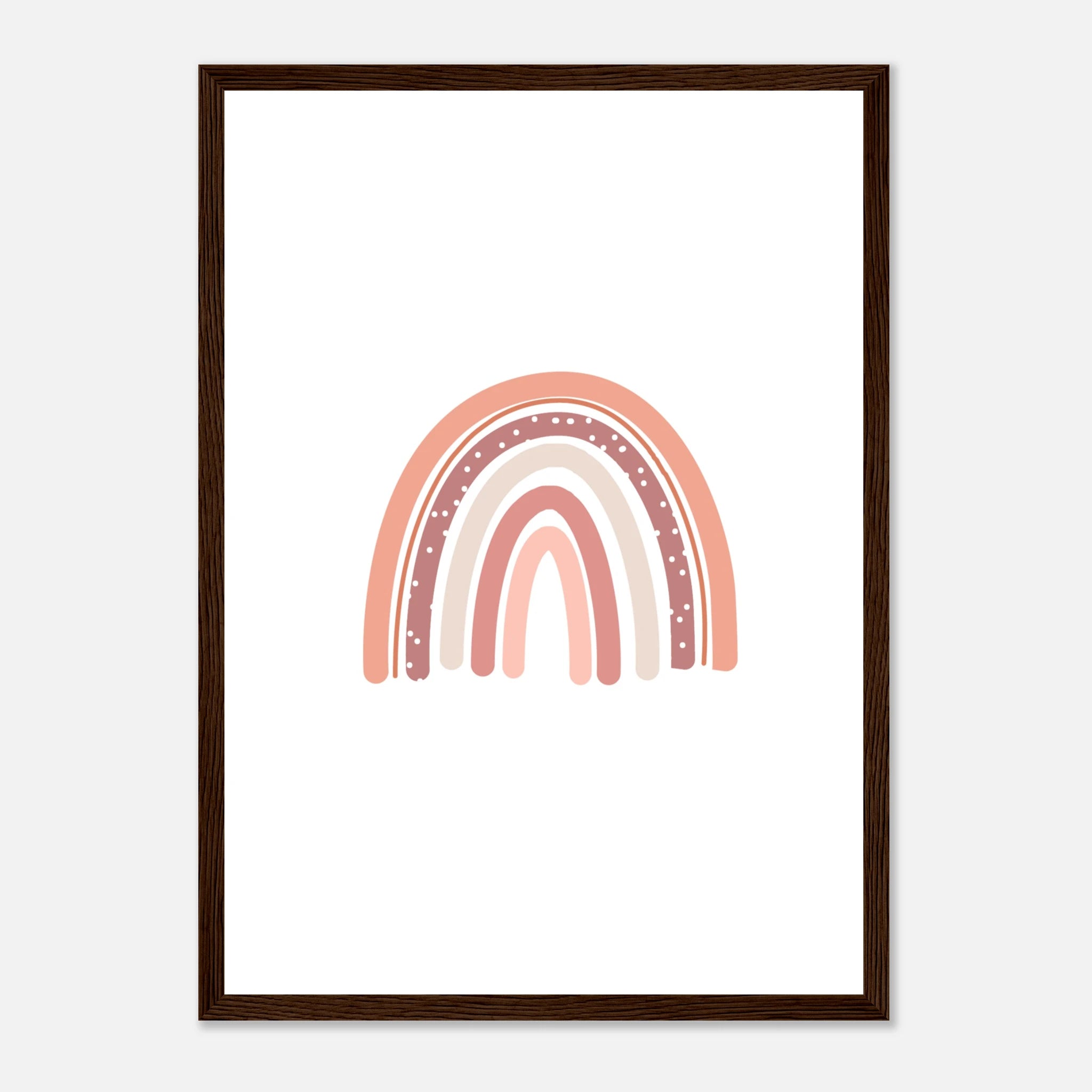 Dark wood frame - Blush Minimalist Rainbow Wall Art - Jerin