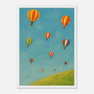 White frame A3 (29.7 x 42 cm) - Up and Away Hot Air Balloon Wall Art | Whimsical Nursery or Playroom Print - Play By Print