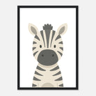 Black frame - Zebra – Minimalist Safari Animal Art Print | Monochrome Nursery or Kids’ Poster - Play By Print