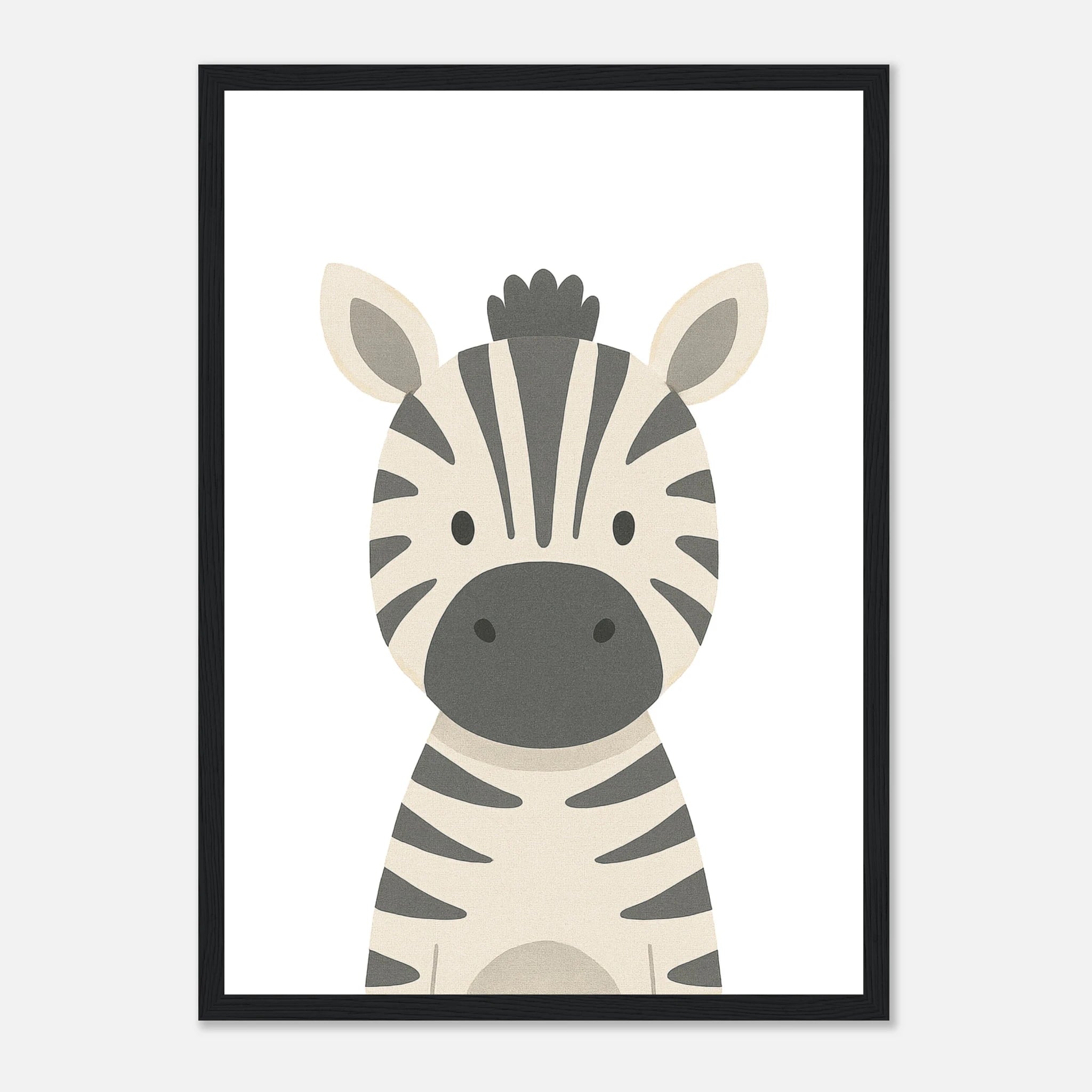 Black frame - Zebra – Minimalist Safari Animal Art Print | Monochrome Nursery or Kids’ Poster - Play By Print