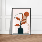 # all-groups - Terracotta Leaves in Vase Modern Abstract Wall Art - Jerin