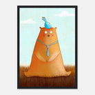 Black frame A3 (29.7 x 42 cm) - Bear and Bird Nursery Print | Whimsical Animal Wall Art for Kids’ Rooms - Iris