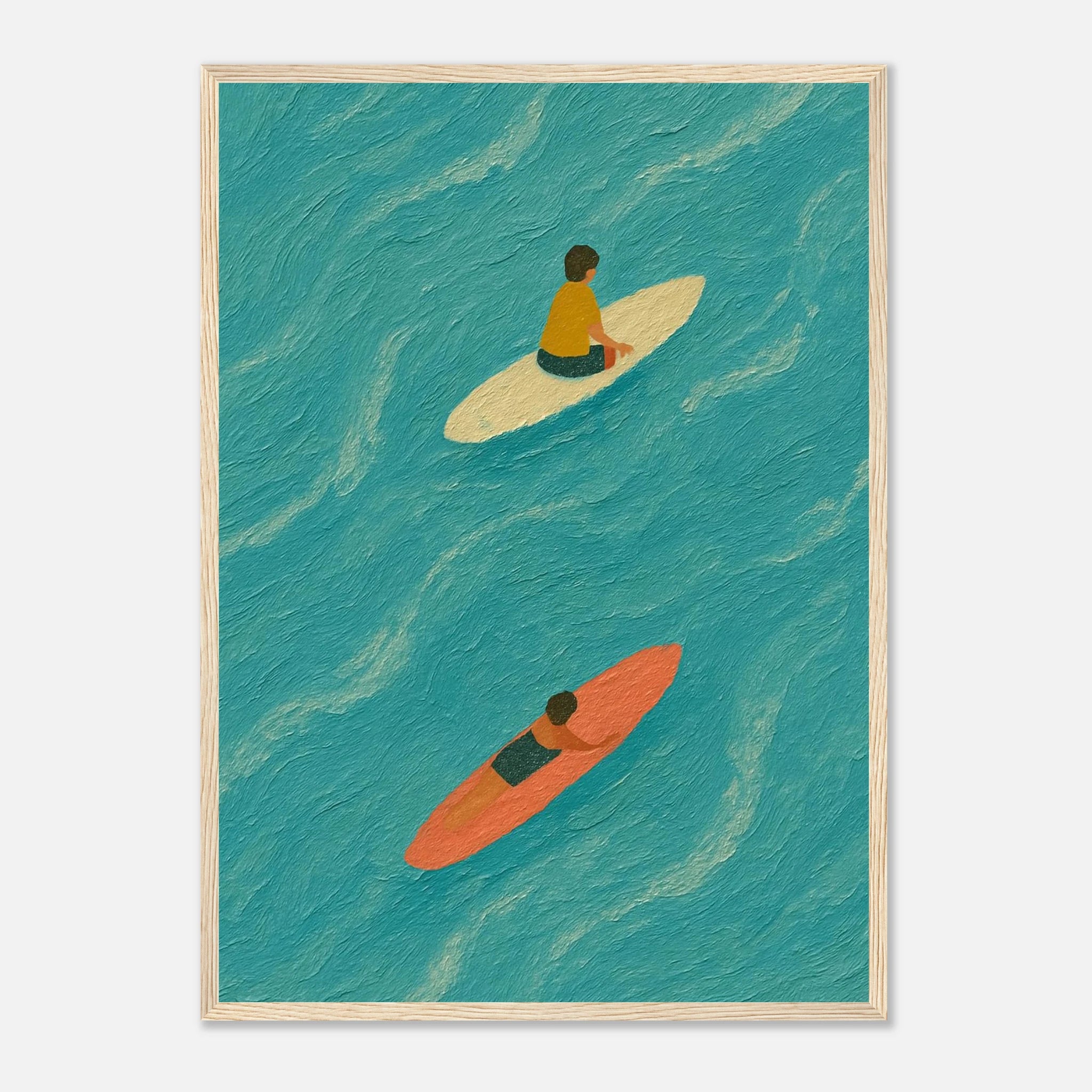 Wood frame A2 (42 x 59.4 cm) - "Drift and Dream" Surf Print | Minimal Coastal Wall Art - Play By Print