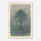 Wood frame 60x90 cm 24x36″ - Misty Monochrome Tree – Minimalist Landscape Art Print - Play By Print