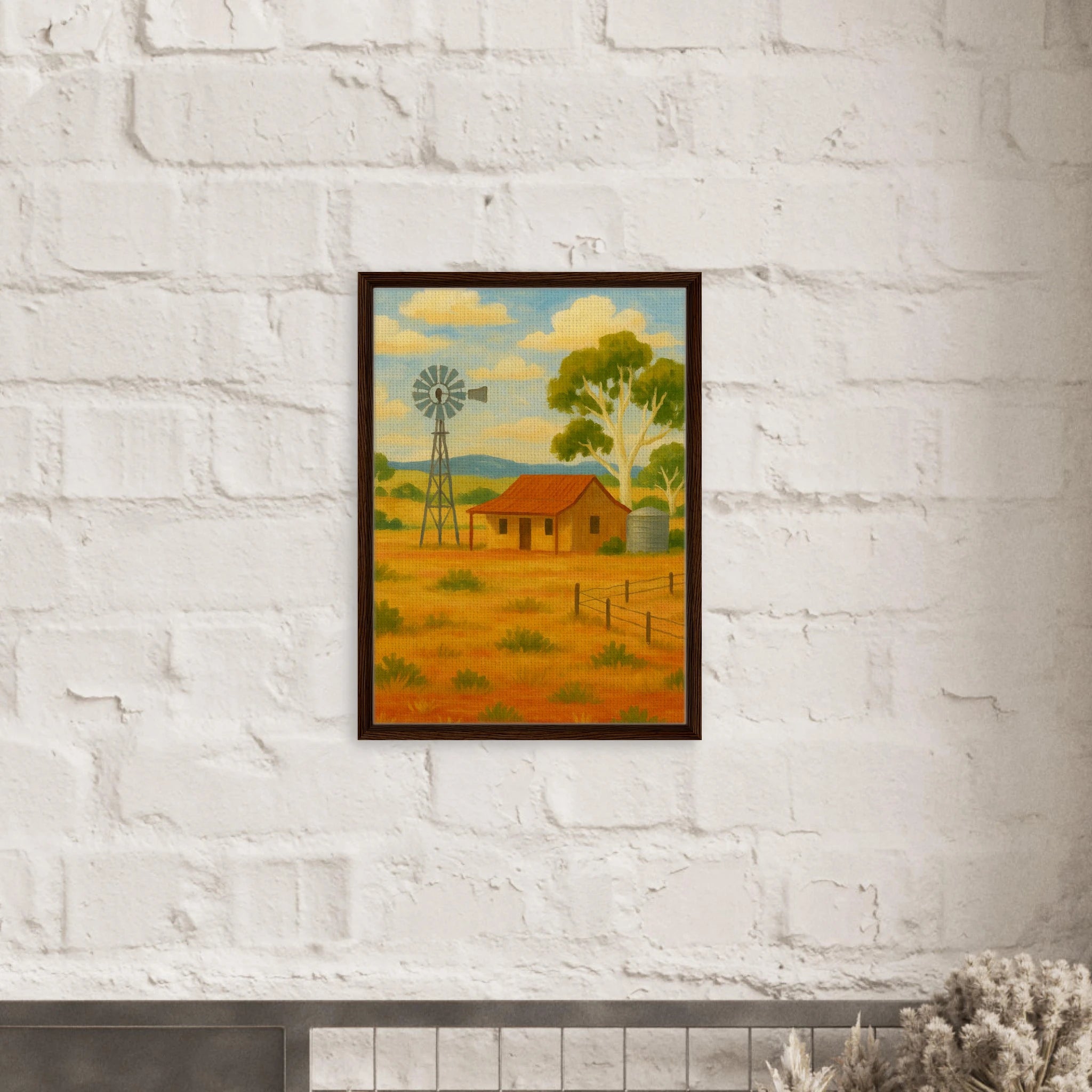 # all-groups - Outback Windmill & Cottage Canvas Wall Art - Play By Print