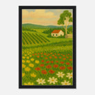 Black frame 40x60 cm 16x24″ - Vineyard & Wildflowers – Australian Countryside Canvas Wall Art - Play By Print