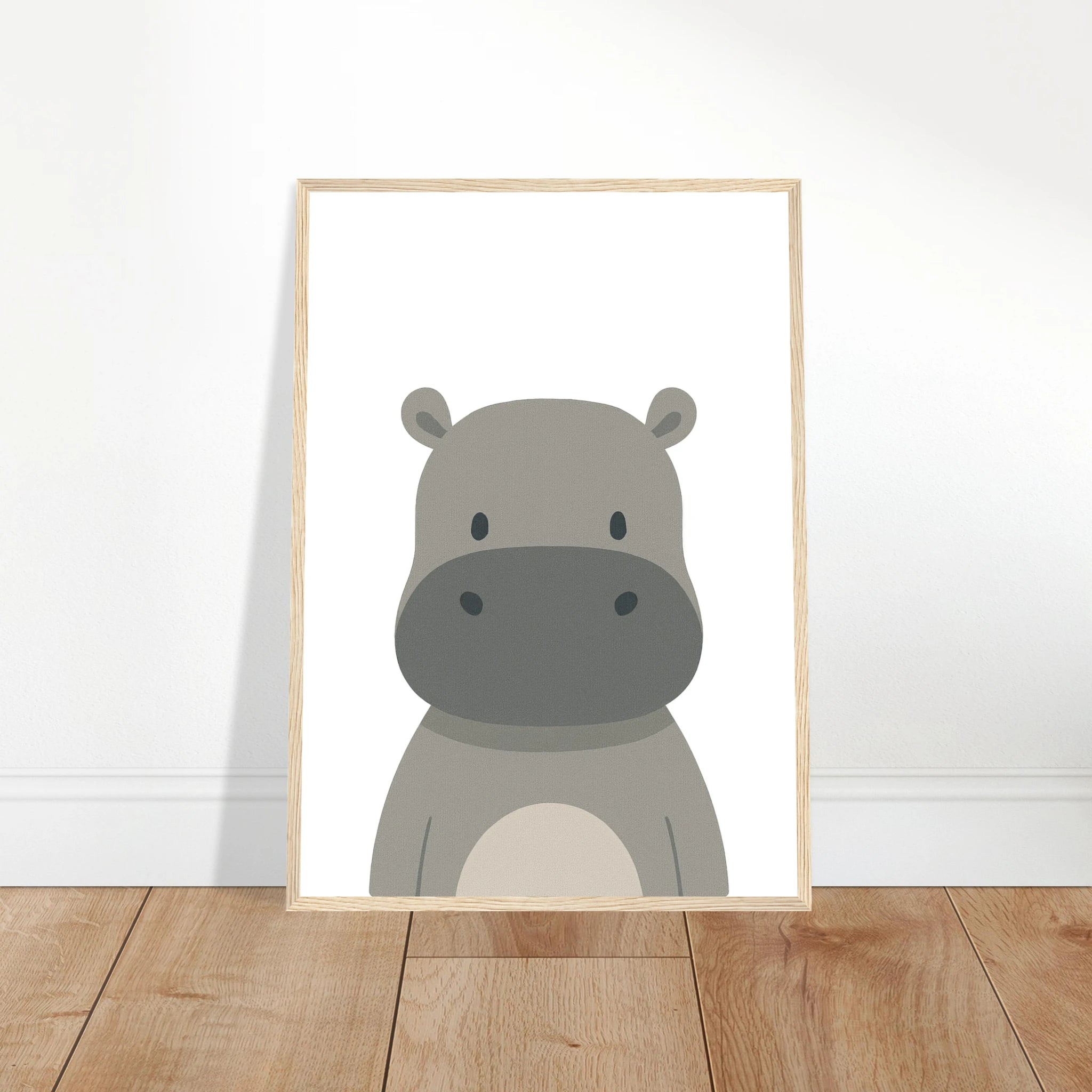 # all-groups - Hippo – Minimalist Safari Animal Art Print - Play By Print