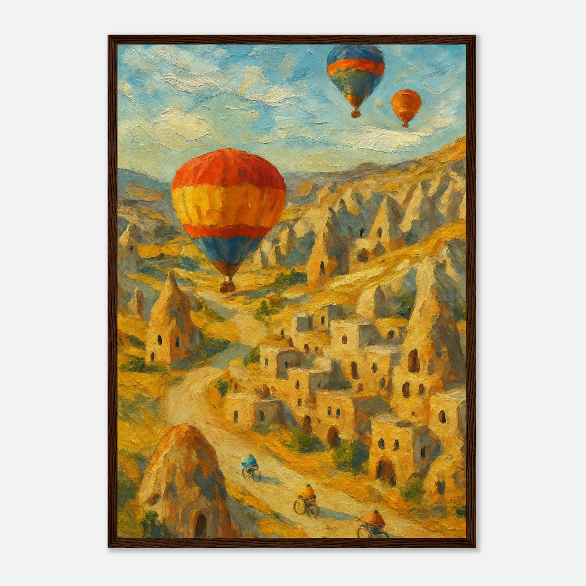 Dark wood frame A2 (42 x 59.4 cm) - "Drifting Over Cappadocia" Print | Turkish Landscape Wall Art - Play By Print