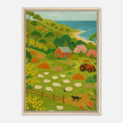 Wood frame 50x70 cm 20x28″ - Coastal Sheep Farm – Australian Countryside Canvas Wall Art - Play By Print