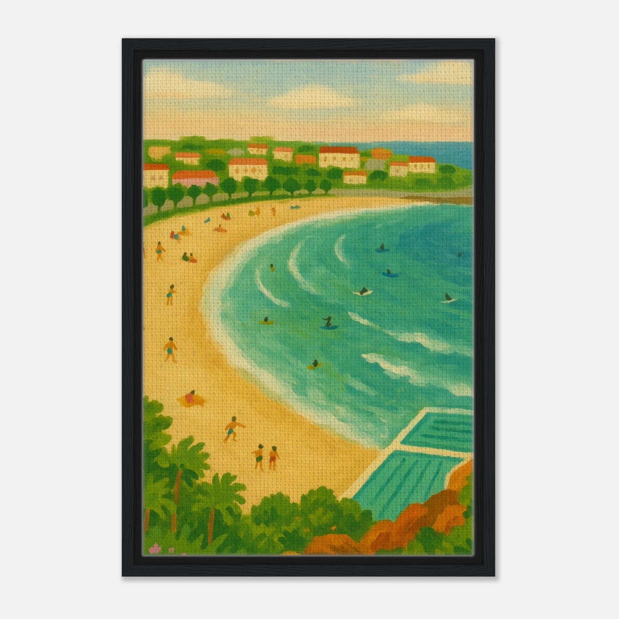 Black frame 40x60 cm 16x24″ - Bondi Beach Canvas Wall Art - Play By Print
