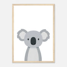 Wood frame - Koala – Minimalist Australian Animal Art Print | Calming Nursery & Playroom Wall Poster - Play By Print