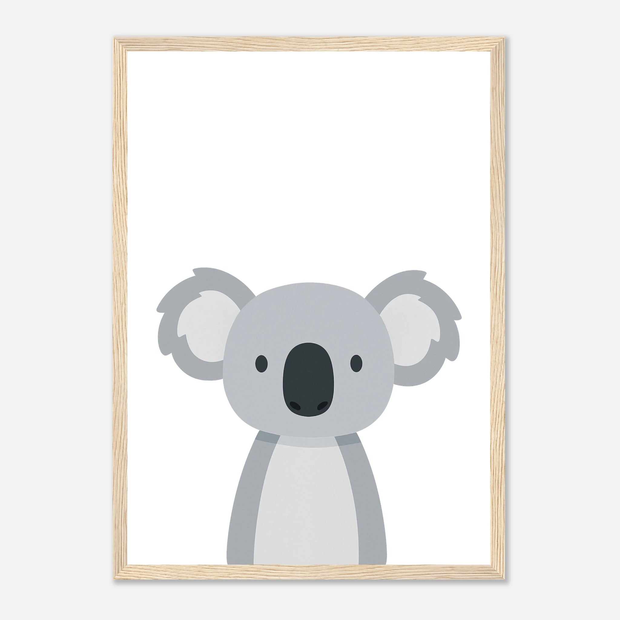 Wood frame - Koala – Minimalist Australian Animal Art Print | Calming Nursery & Playroom Wall Poster - Play By Print
