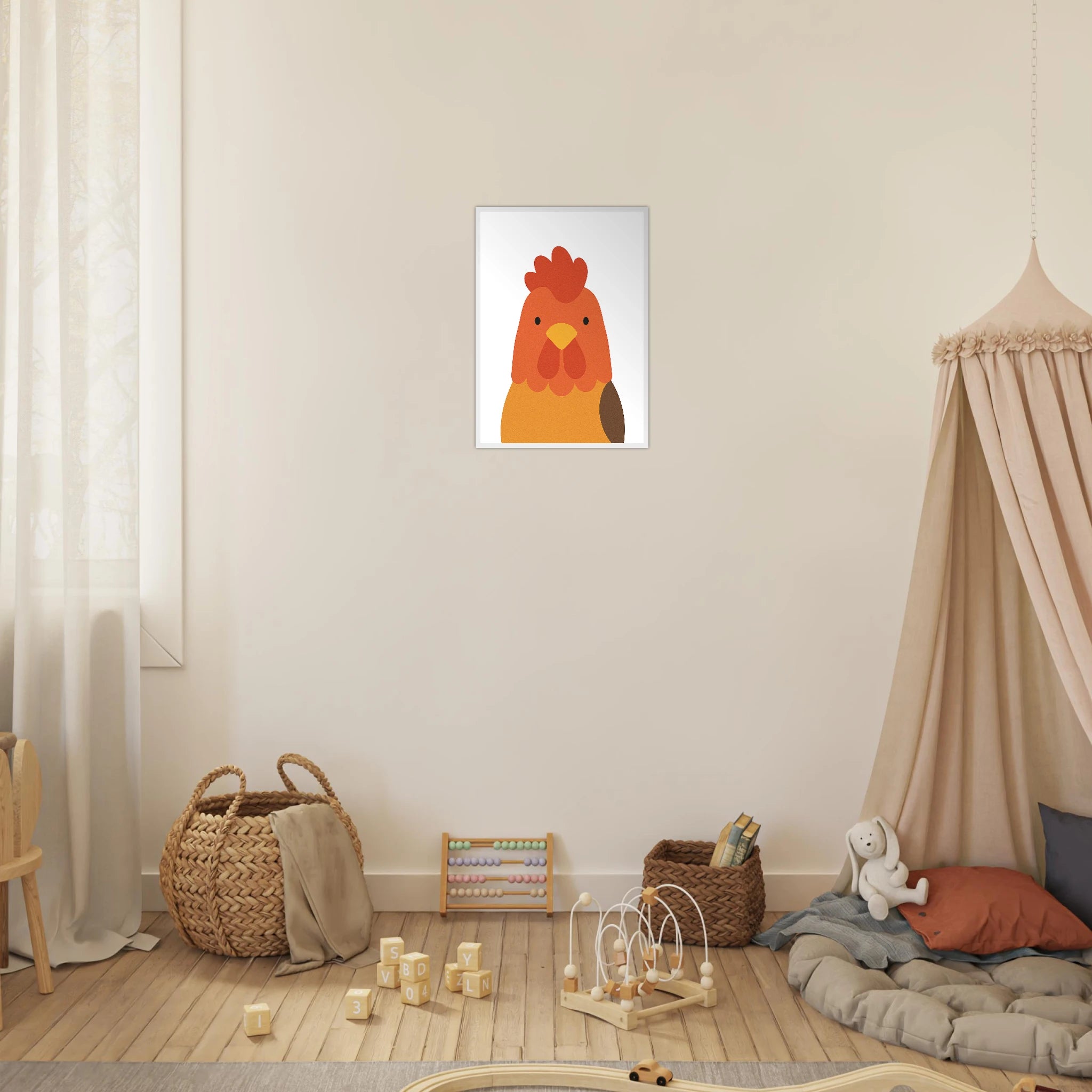 # all-groups - Rooster – Minimalist Farm Animal Art Print - Play By Print