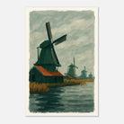 Unframed 30x45 cm 12x18″ - Dutch Windmills at Zaandam – Gouache-Style Art Print - Play By Print