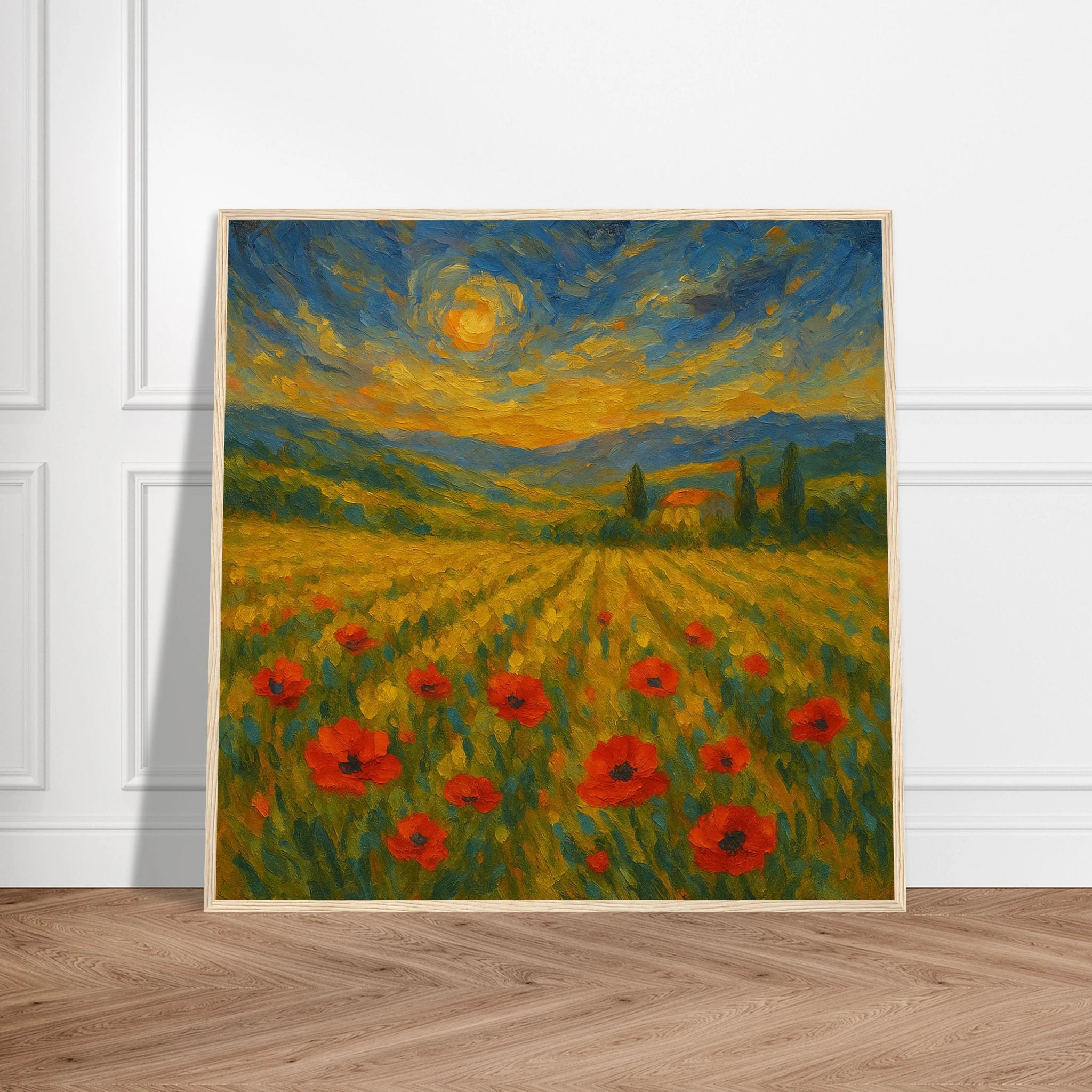 # all-groups - “Golden Hour in the Poppies” | Vibrant Sunset Landscape Art - Play By Print