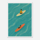 White frame A3 (29.7 x 42 cm) - "Drift and Dream" Surf Print | Minimal Coastal Wall Art - Play By Print