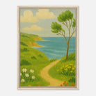 Wood frame 50x70 cm 20x28″ - Windy Coastal Walking Path Canvas Wall Art - Play By Print